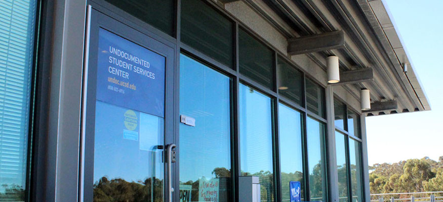 Exterior / entry door for UC San Diego's Undocumented Student Services office